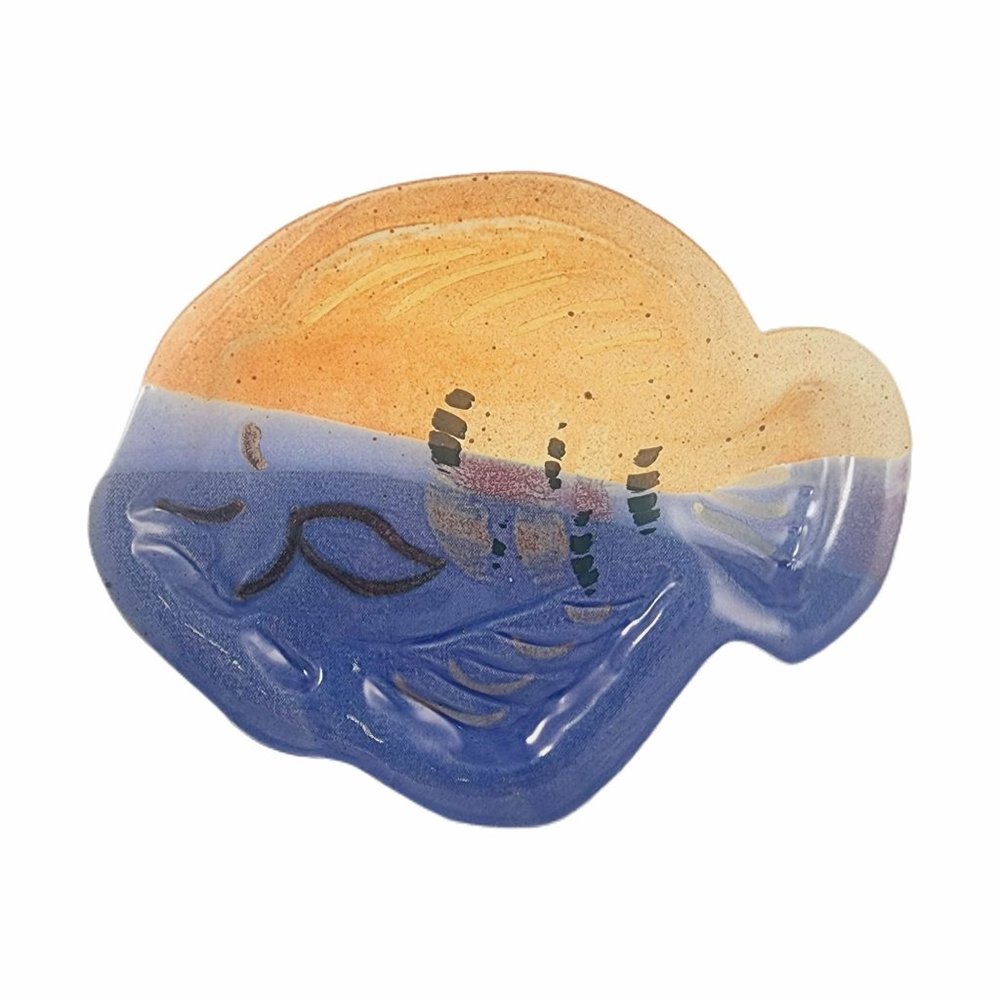 Fish Pottery Plate Signed Jackson 1997 Vtg Serving Dish Coastal Beach House 11"